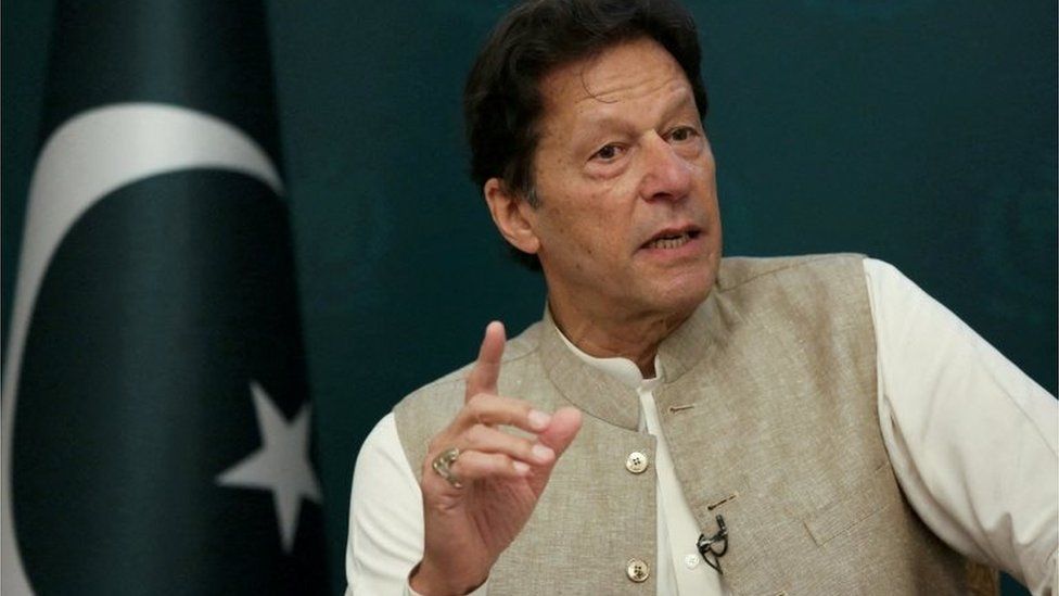 Pakistani Prime Minister Imran Khan speaks during an interview with Reuters in Islamabad, Pakistan June 4, 2021.