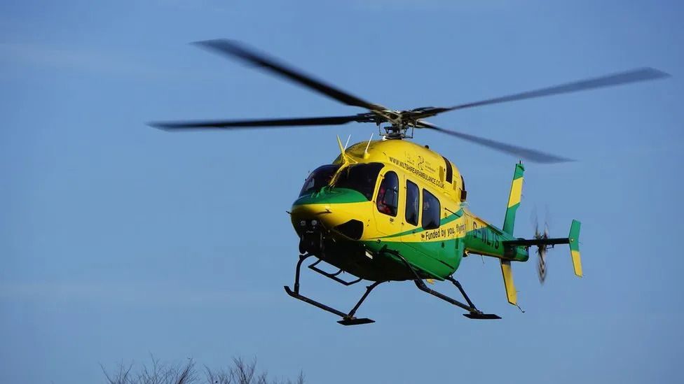 A Wiltshire Air Ambulance helicopter in air