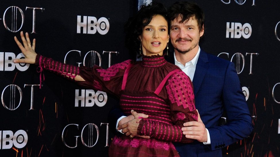 Indira Varma and Pedro Pascal attend "Game Of Thrones" New York Premiere at Radio City Music Hall, NYC on April 3, 2019 in New York City