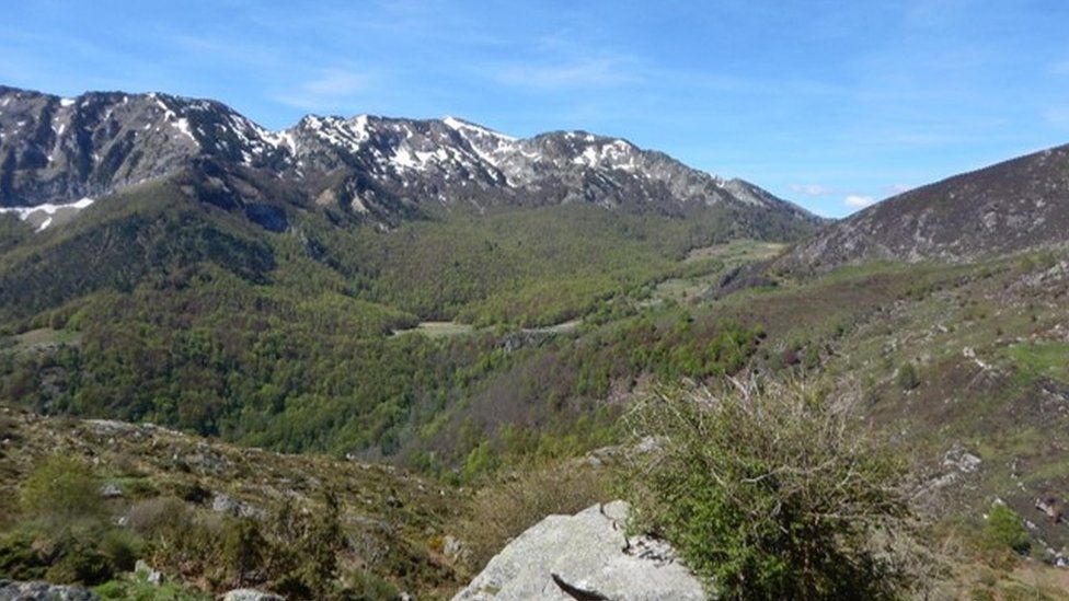 Field site in Pyrenees mountains