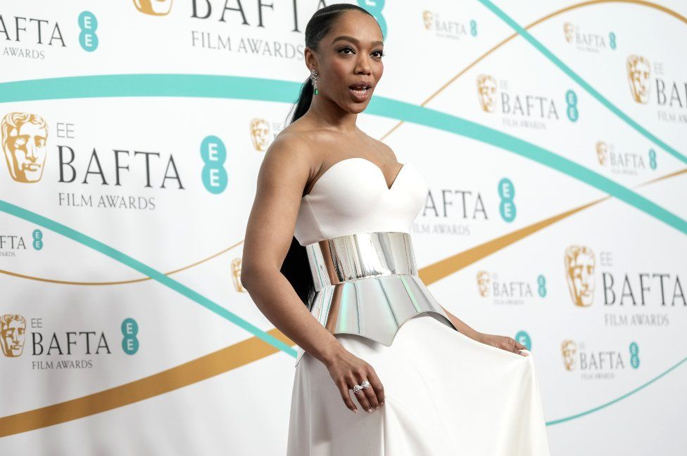 Naomi Ackie attends the EE BAFTA Film Awards 2023 at The Royal Festival Hall on February 19, 2023 in London