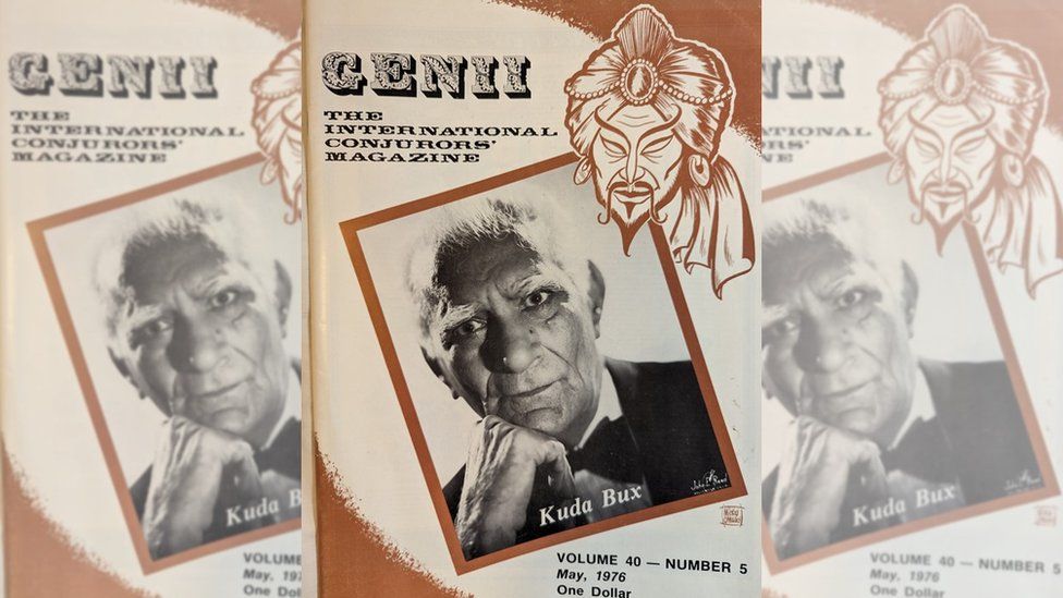 Images of Kuda Bux featured on old issues of Genii magic magazine