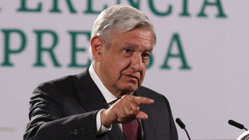 Mexican President Andres Manuel Lopez Obrador spoke about Mexican election at his daily briefing at National Palace on 2 June 2021 in Mexico City,