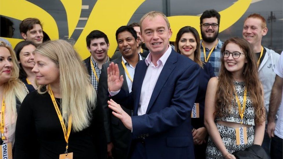 Tim Farron (Lib Dem party leader) at the start of the Lib Dem party conference