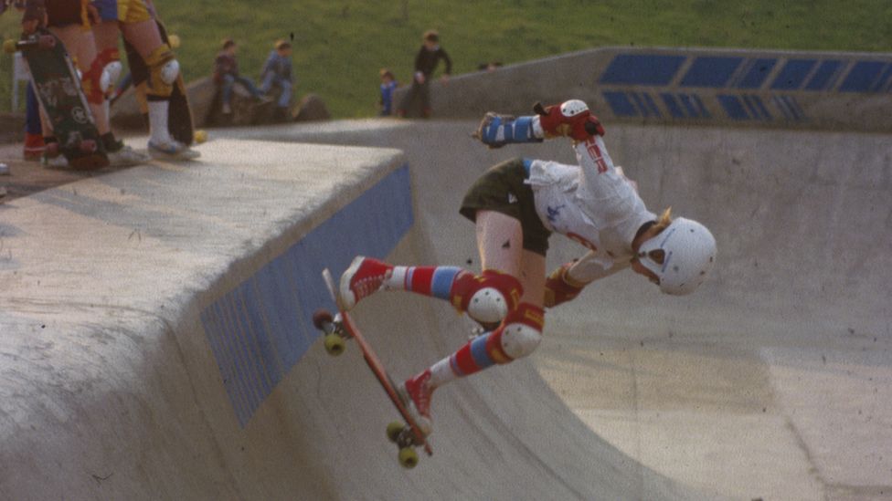 Skateboarding at Livingston in May 1981