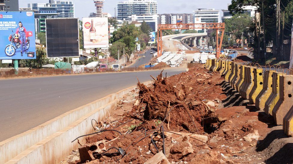 Nairobi's expressway under construction