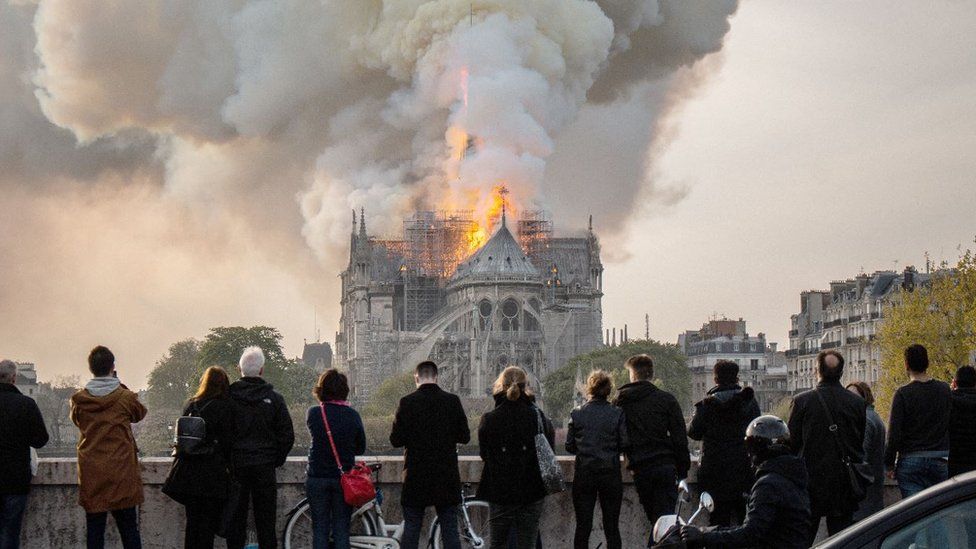 Notre Dame in flames