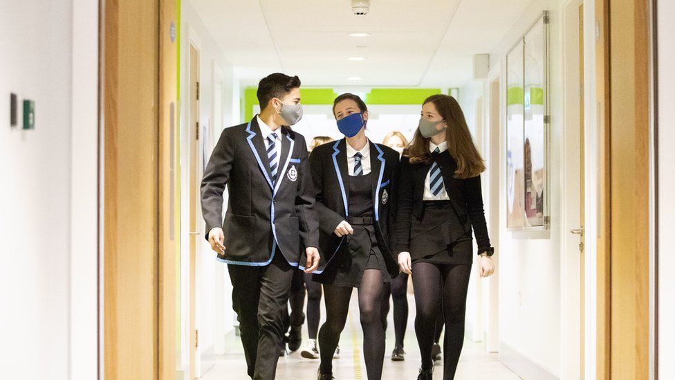 Pupils in masks