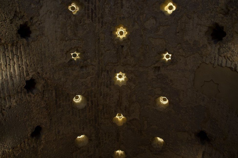 Skylights in the roof of the Moorish-style bar in Seville