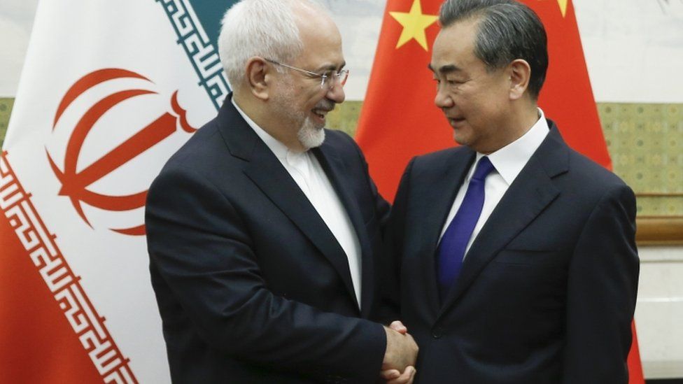 Javad Zarif's first stop was with Chinese Foreign Minister Wang Yi in Beijing