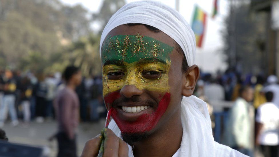 Ethiopians attend a parade to mark the 124th anniversary of Battle of Adwa at King II Menelik Square in Addis Ababa, Ethiopia on March 02, 2020. Battle of Adwa is the Ethiopia's victory over Italian forces at the Battle of Adwa, on March 1, 1896