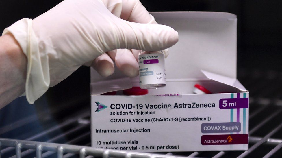A nurse prepares a dose of Vaxzevria (formerly Covid-19 vaccine AstraZeneca) against Covid-19 during the vaccination at Bucharest Polyclinic in Skopje, Republic of North Macedonia