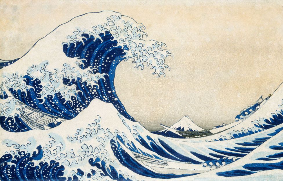 Hokusai's original woodblock print