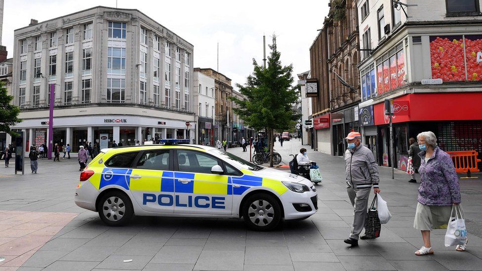 Police car in Leicester