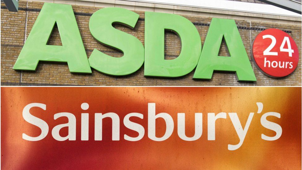Asda and Sainsbury's signs