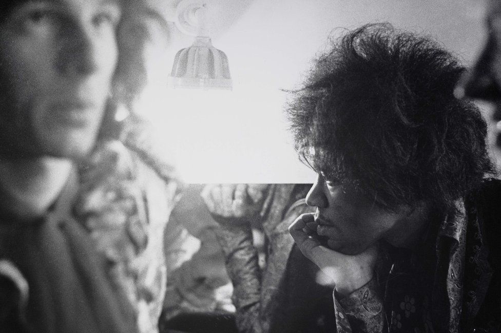 Noel Redding and Jimi Hendrix photographed by Fiona Adams