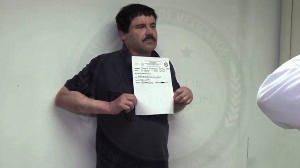 Video grab released on January 27, 2016 by Mexican General Attorney office, showing Mexican drug kingpin Joaquin "El Chapo" Guzman in Altiplano maximum security federal prison in Almoloya de Juarez,