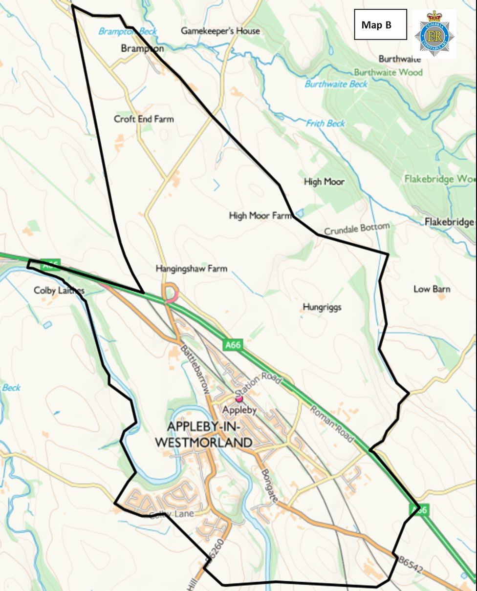 Map showing the boundary of the Section 60 order