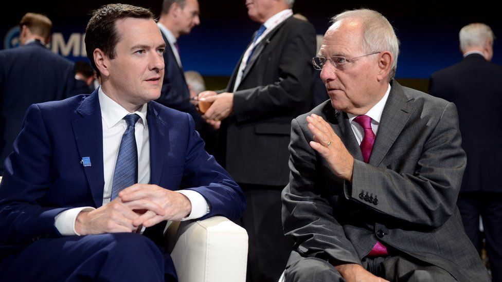 George Osborne and German Finance minister Wolfgang Schauble