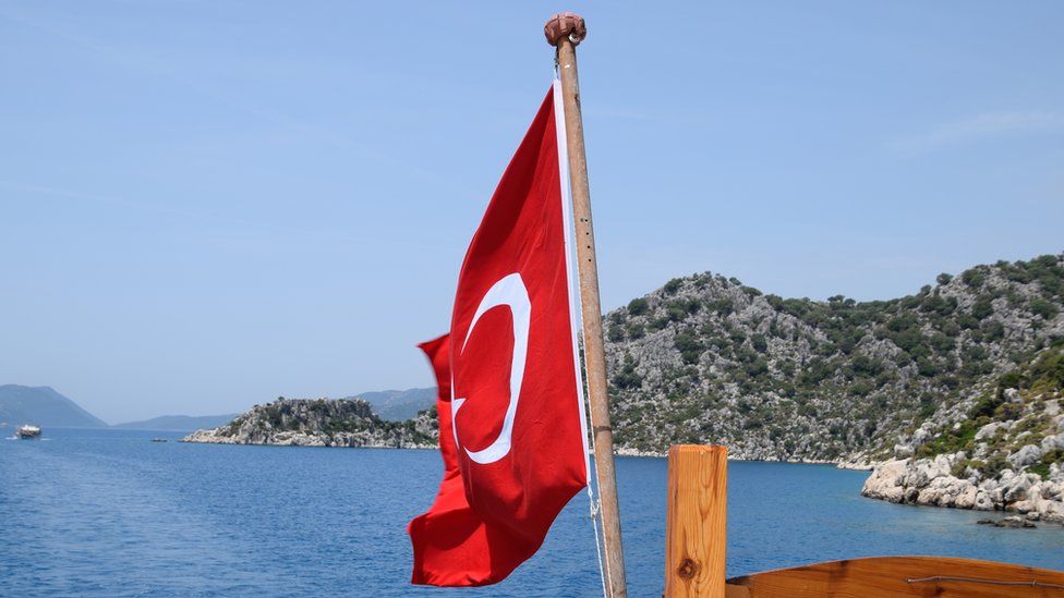 Turkey flag on boat
