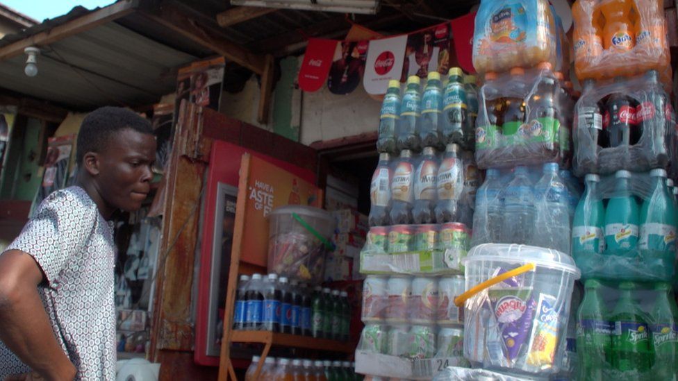 Soft drinks in Nigerian store