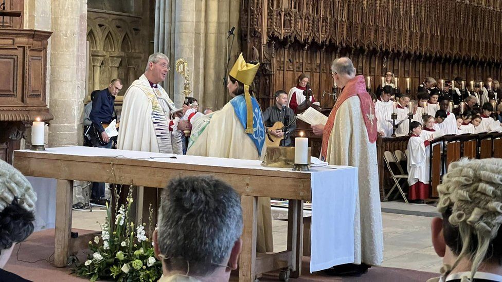 Bishop Debbie being installed at Peterborough Cathedral