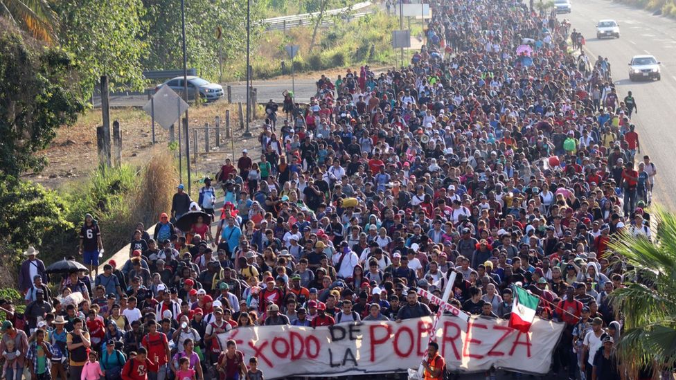 The Christmas Eve caravan departed from southern Mexico's border with Guatemala