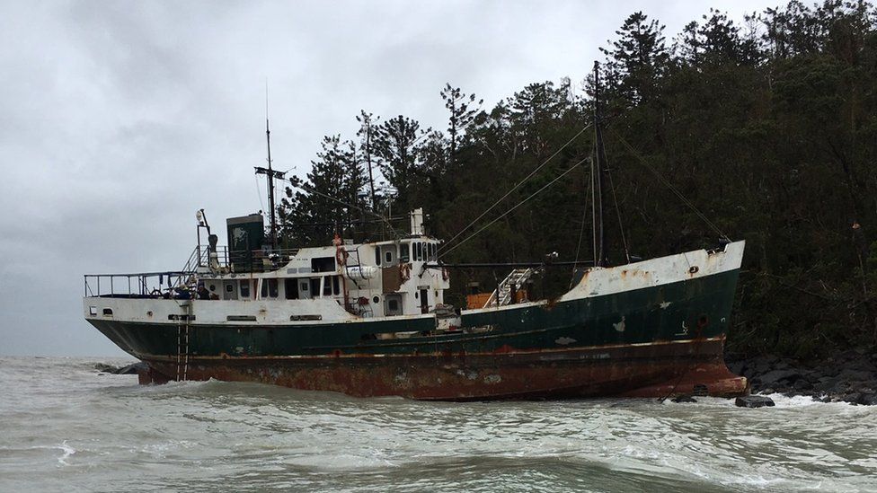 Two men spent a night stranded on this boat, police say