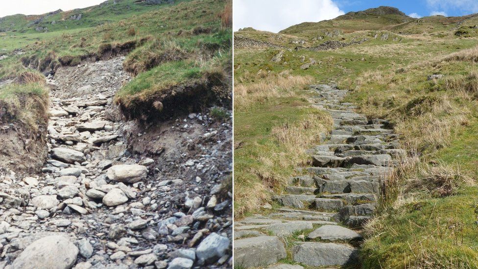 Before and after of Wansfell, Ambleside