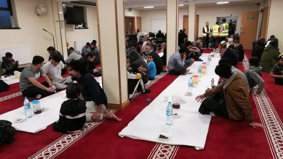 Prayers at Cardiff mosque in 2019