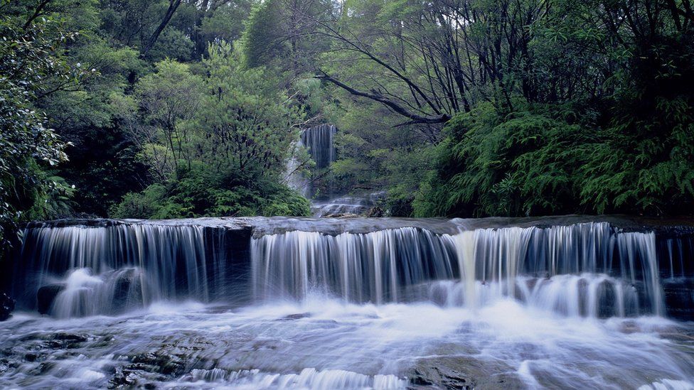 A file shot of a waterfall at Wentworth Falls in Australia's Blue Mountains