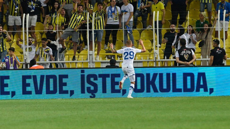 Vitaliy Buyalskyi celebrating