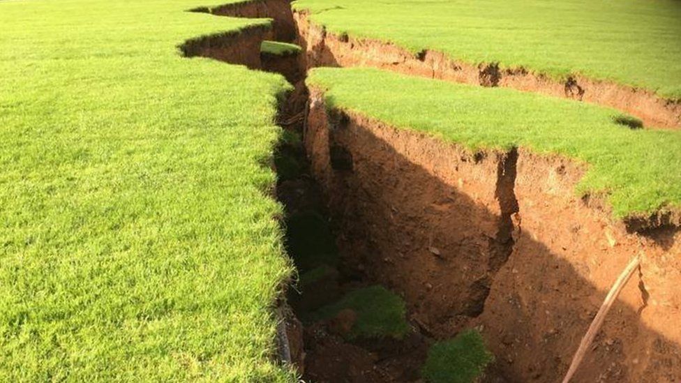 Magheracloone Mitchells GAA club pitch destroyed by sinkhole