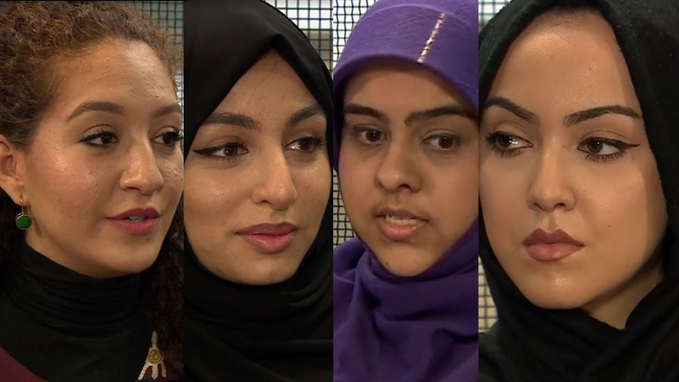 Four young British Muslim women