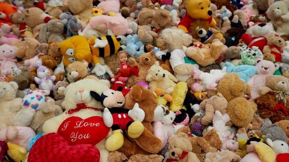 Soft toys left in tribute to Manchester Attack victims