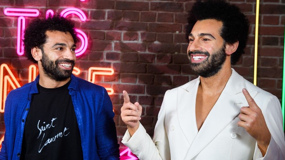 Mohamed Salah with his waxwork