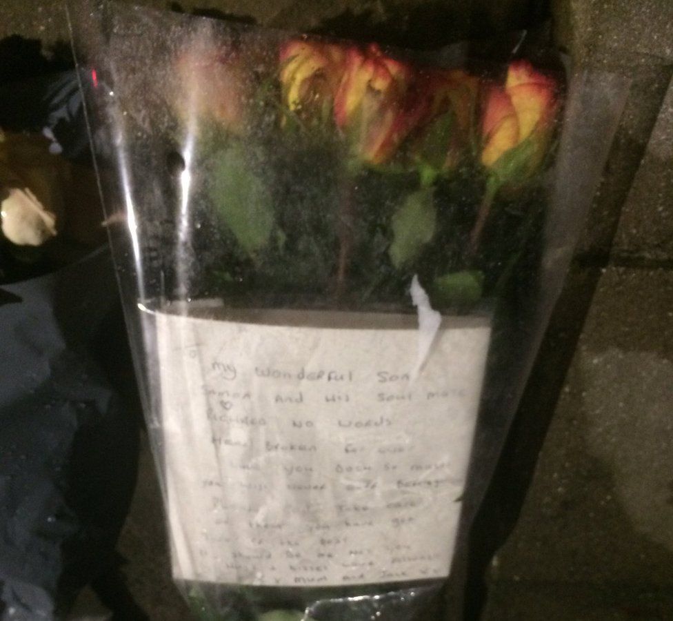 Floral tribute from Simon Midgley's mother