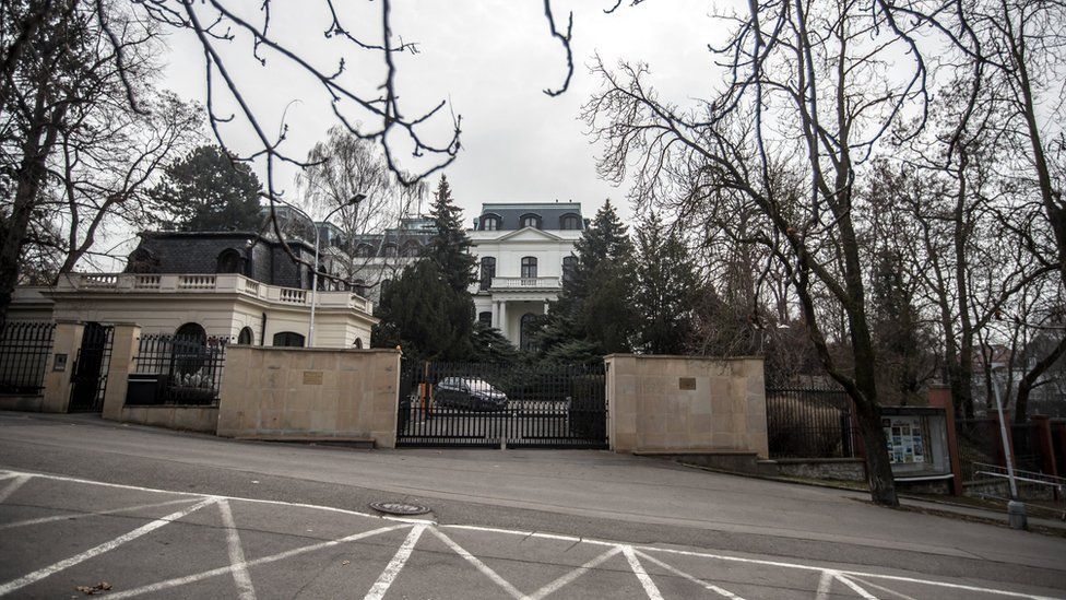 General exterior view of the Russian Embassy in Prague, Czech Republic, on March 26th 2018