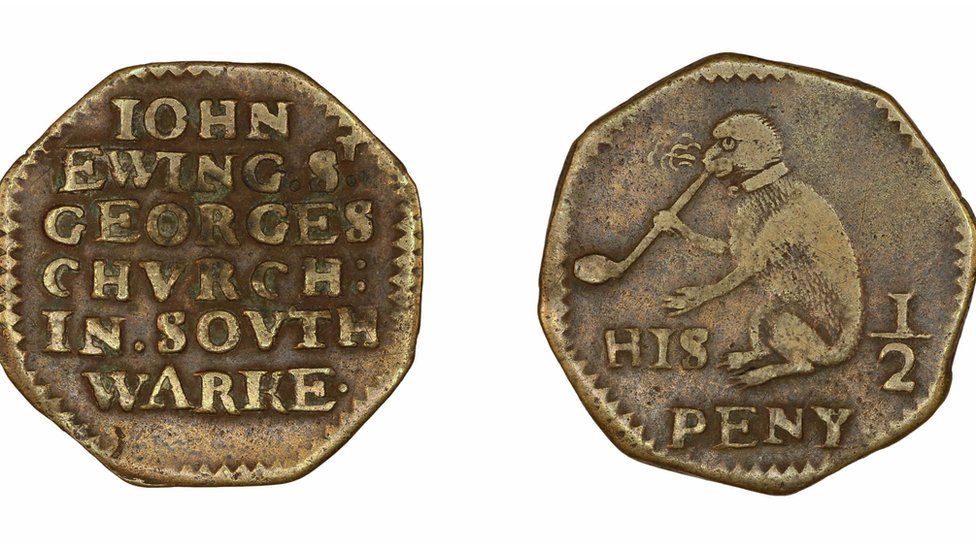 17th Century alloy token from a tobacconist