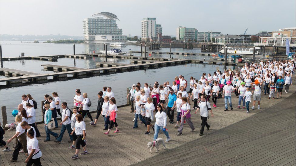 People taking part in the walk