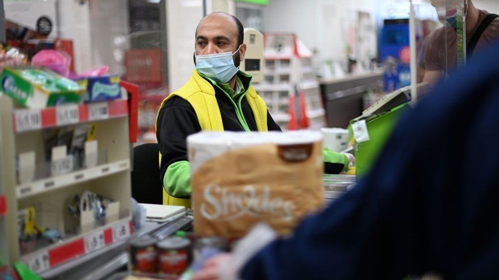 A supermarket worker