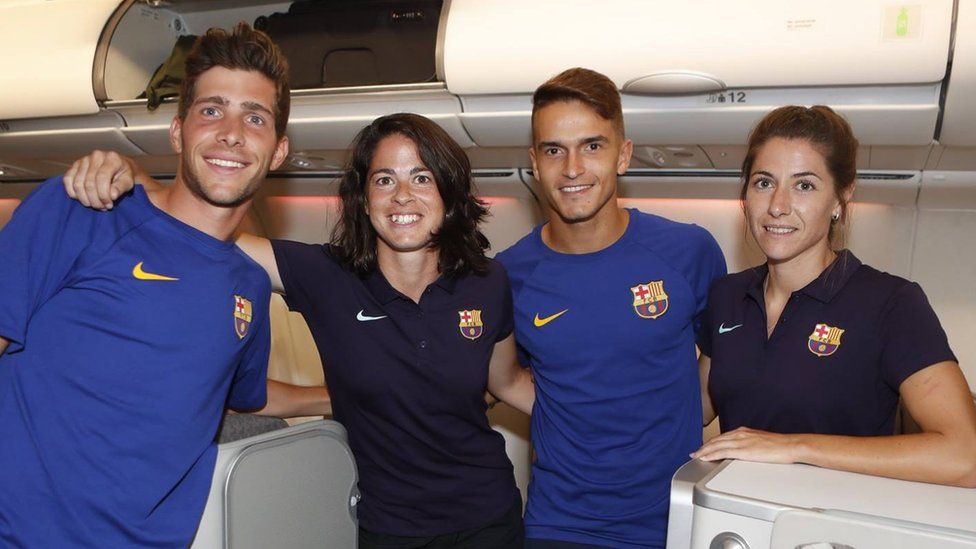 Barcelona puts women's team in economy while men fly up front