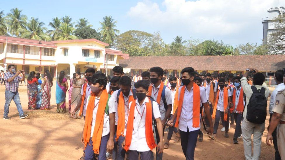 Students at a college in Byndoor