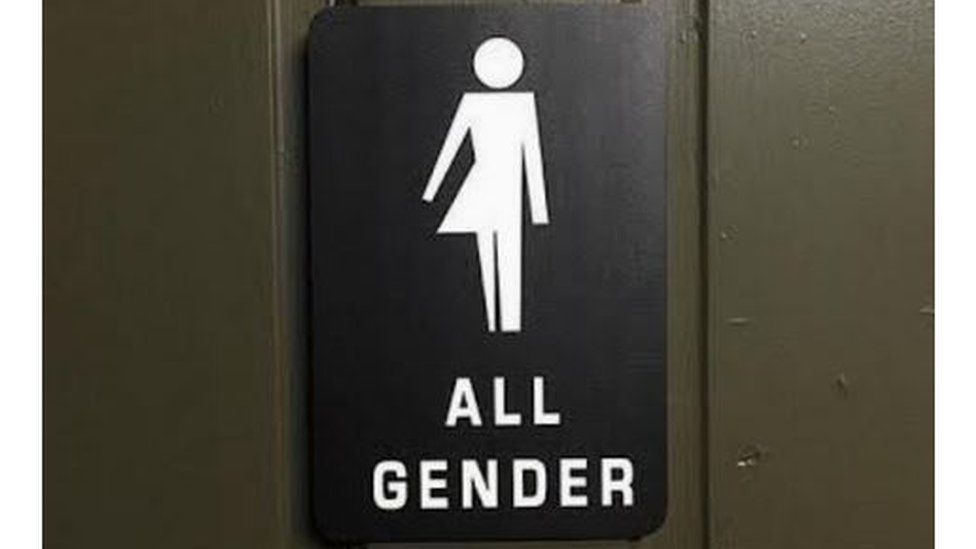 All gender bathroom sign