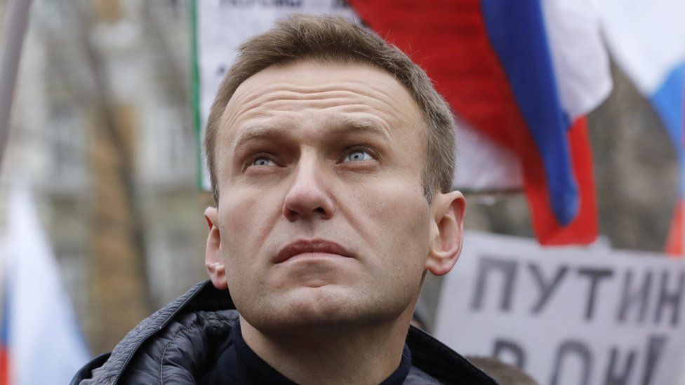 Alexei Navalny at a rally in memory of Boris Nemtsov in February 2019