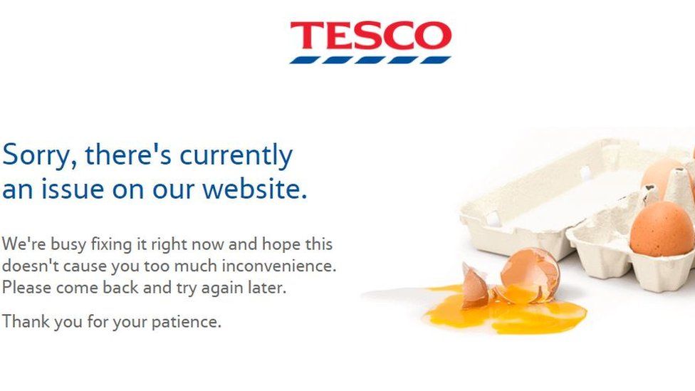 Tesco website error message