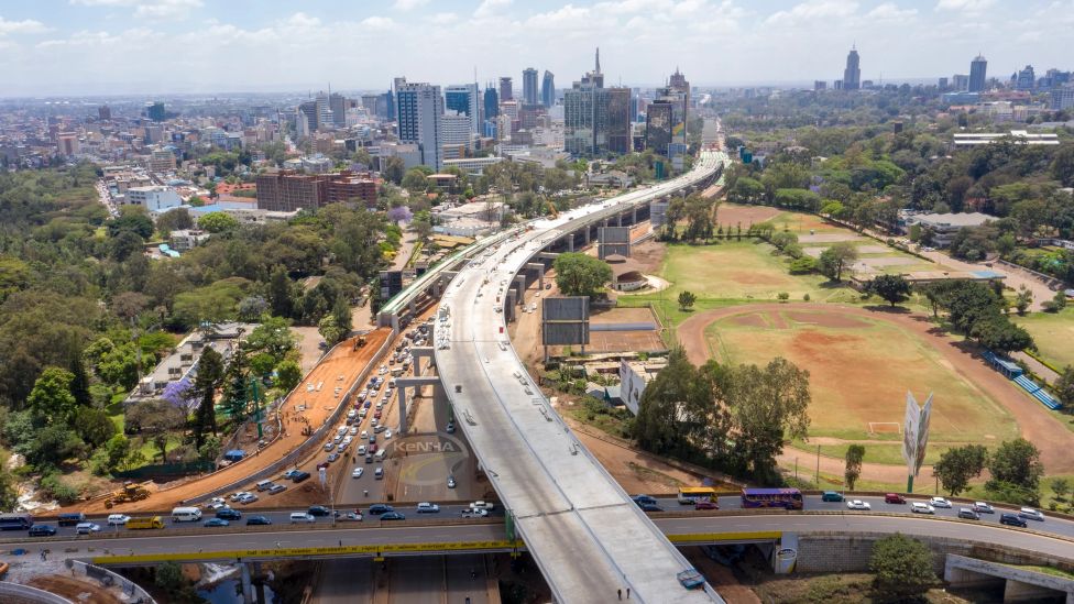 Birds eye view of Nairobi Expressway
