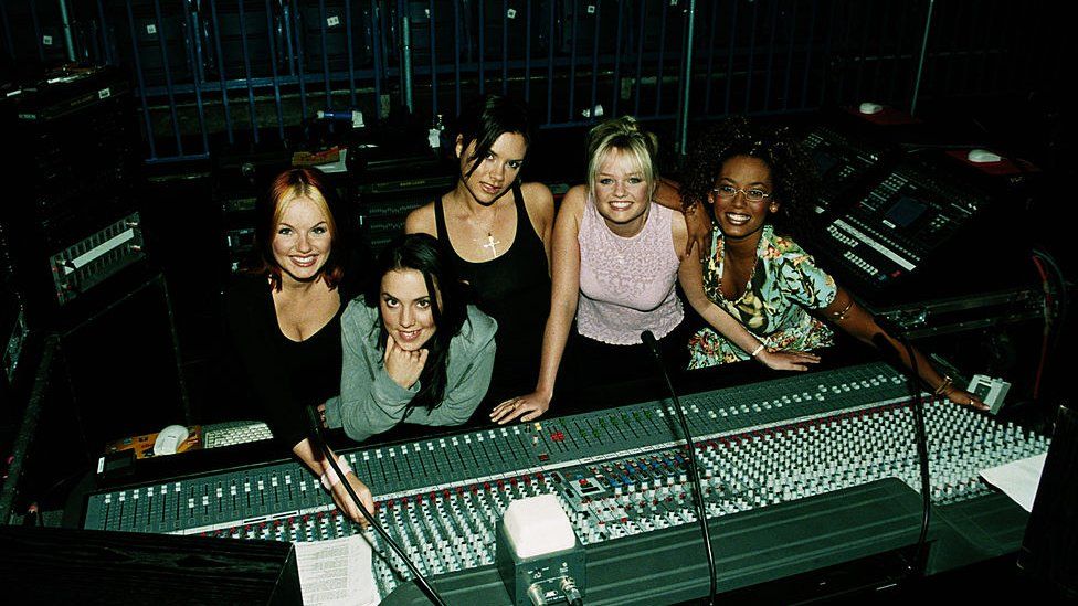 The Spice Girls in the studio