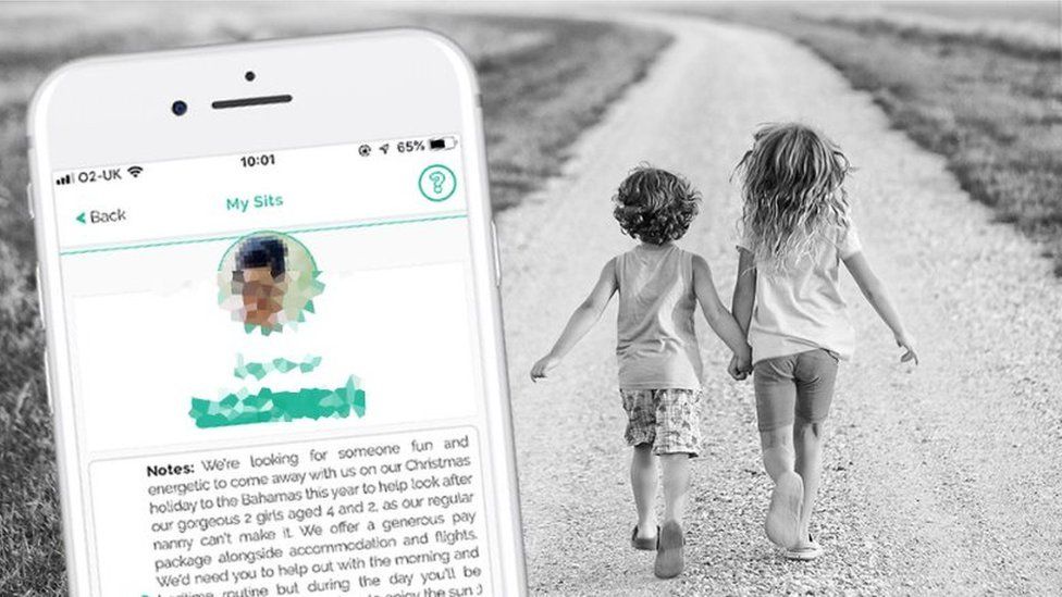 Screen grab of Bubble app and two young children walking down a track holding hands