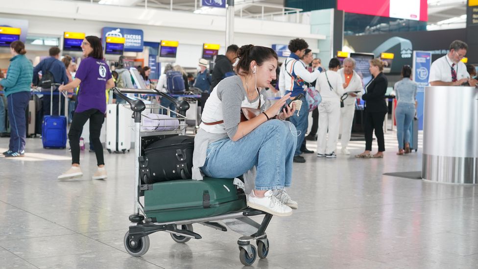 Woman successful  airdrome  terminal